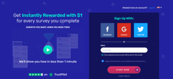 Get instantly rewarded with $1 - Survey Time